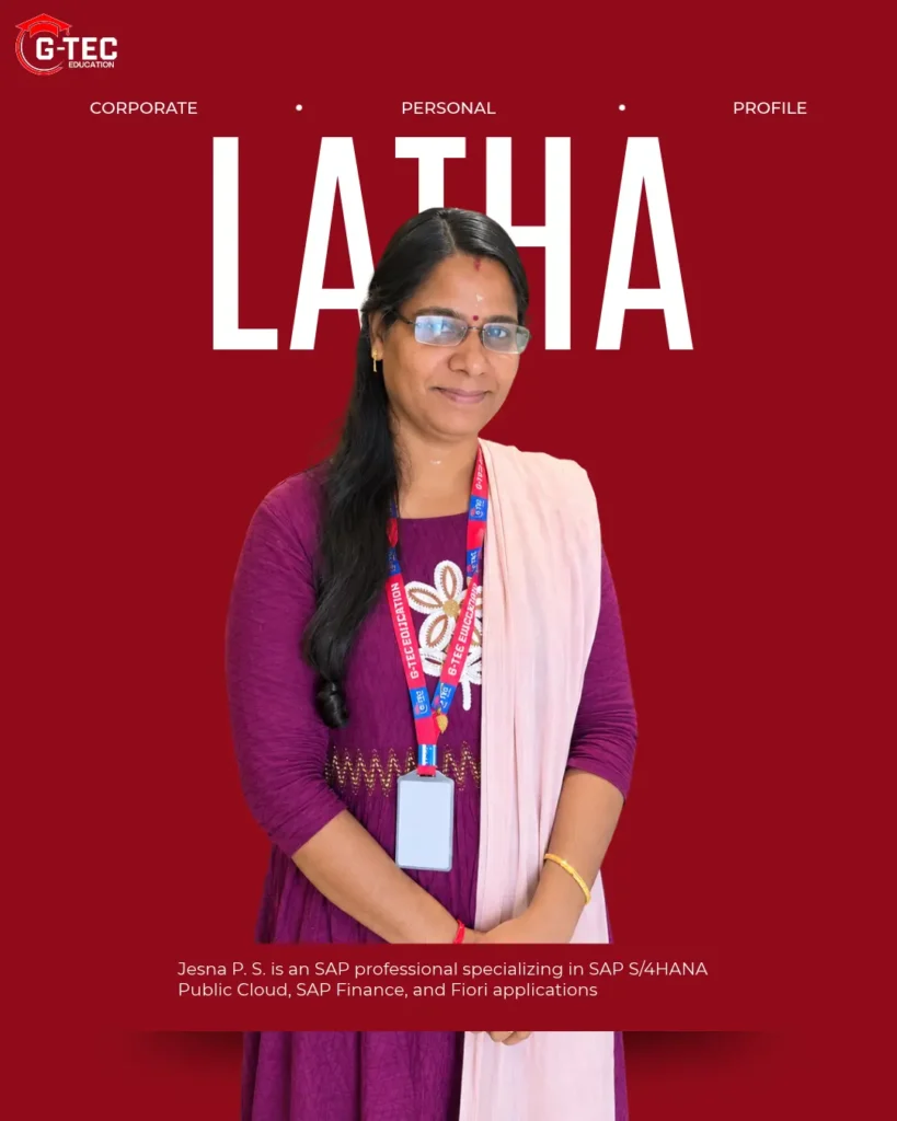 Latha Thampi, AI, Data Science & Full Stack Trainer at G-TEC Perumbavoor
